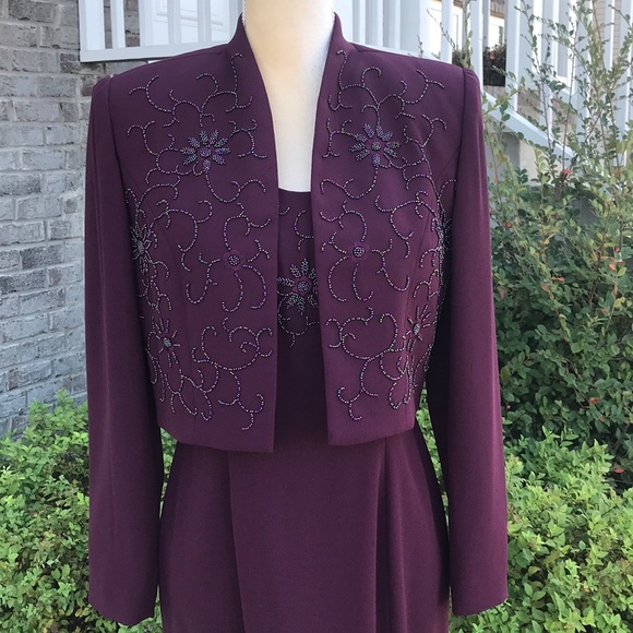 Size 6 Rimini Purple 2-Piece Dress and Jacket - Picture 2 of 7